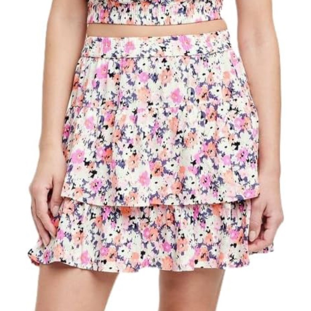 EUC Universal Thread Women's Multi Floral Tiered Skirt XL